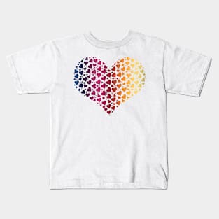 Heart of Hearts Linear Gradient (Clear/White) Kids T-Shirt